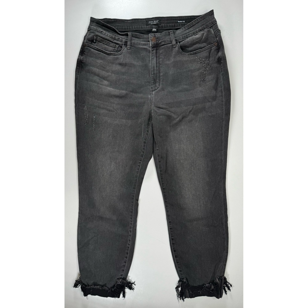 JUDY BLUE High Waisted Skinny Fit Jean Womens 20W (36x27) Gray Distressed Cuffβ
